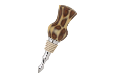 Vintage Bottle Stopper in Chrome w/ Tan